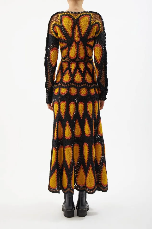 Gabriela Hearst Knitwear Women Cleo Crochet Skirt In Fire Multi Cashmere