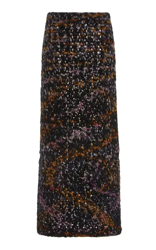 Gabriela Hearst Knitwear Women Collin Knit Skirt In Space Dye Black Multi Welfat Cashmere Gabriela Hearst Knitwear Women Collin Knit Skirt In Space Dye Black Multi Welfat Cashmere