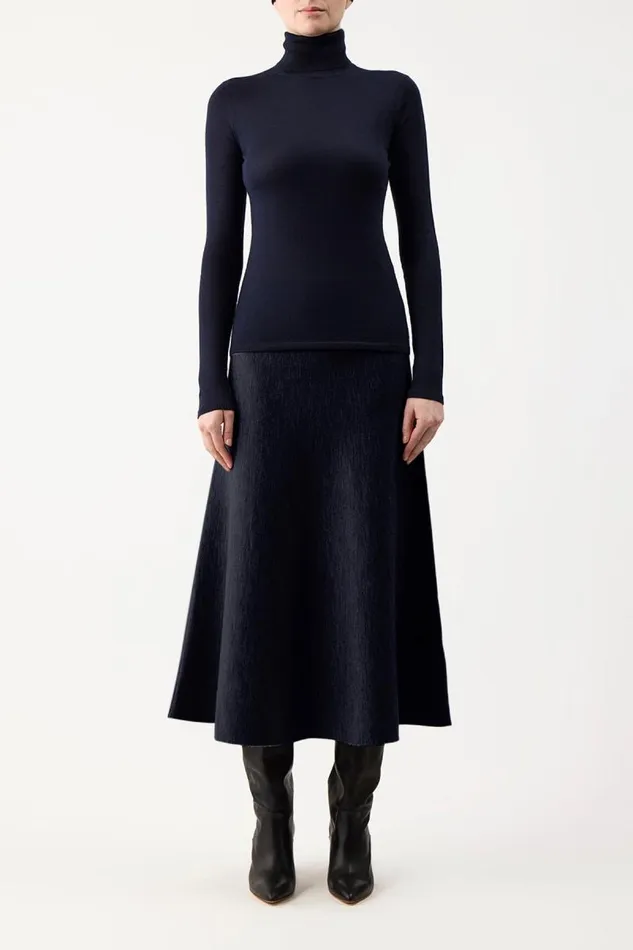 Gabriela Hearst Knitwear Women Costa Knit Turtleneck In Dark Navy Cashmere Silk