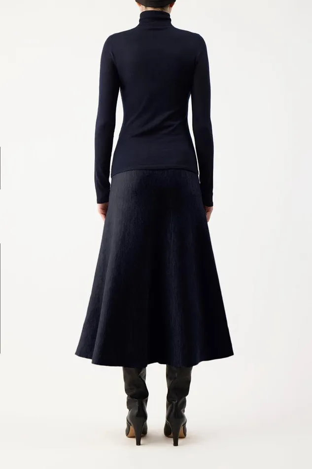 Gabriela Hearst Knitwear Women Costa Knit Turtleneck In Dark Navy Cashmere Silk