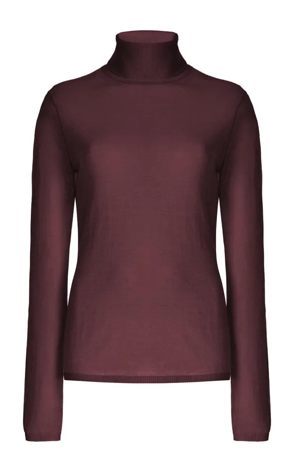 Gabriela Hearst Knitwear Women Costa Knit Turtleneck In Deep Bordeaux Cashmere Silk Gabriela Hearst Knitwear Women Costa Knit Turtleneck In Deep Bordeaux Cashmere Silk