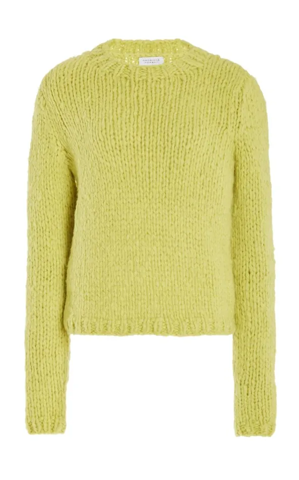 Gabriela Hearst Knitwear Women Dalton Knit Sweater In Lime Adamite Welfat Cashmere