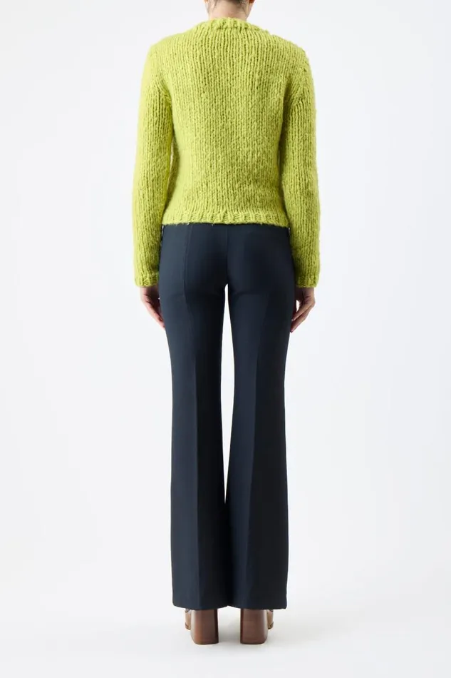 Gabriela Hearst Knitwear Women Dalton Knit Sweater In Lime Adamite Welfat Cashmere
