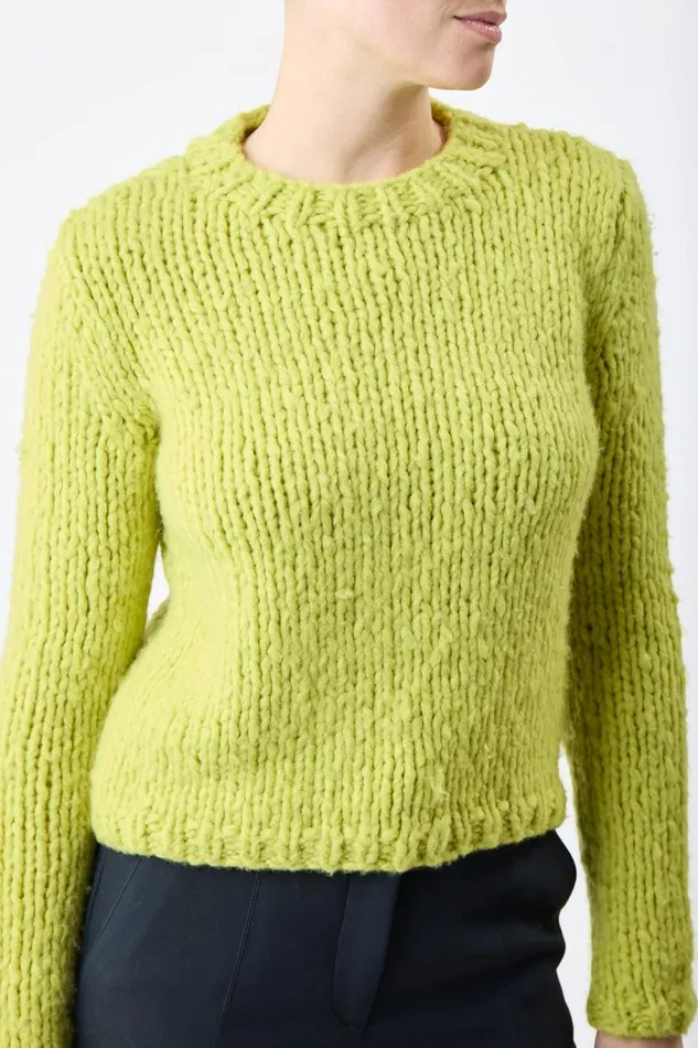 Gabriela Hearst Knitwear Women Dalton Knit Sweater In Lime Adamite Welfat Cashmere