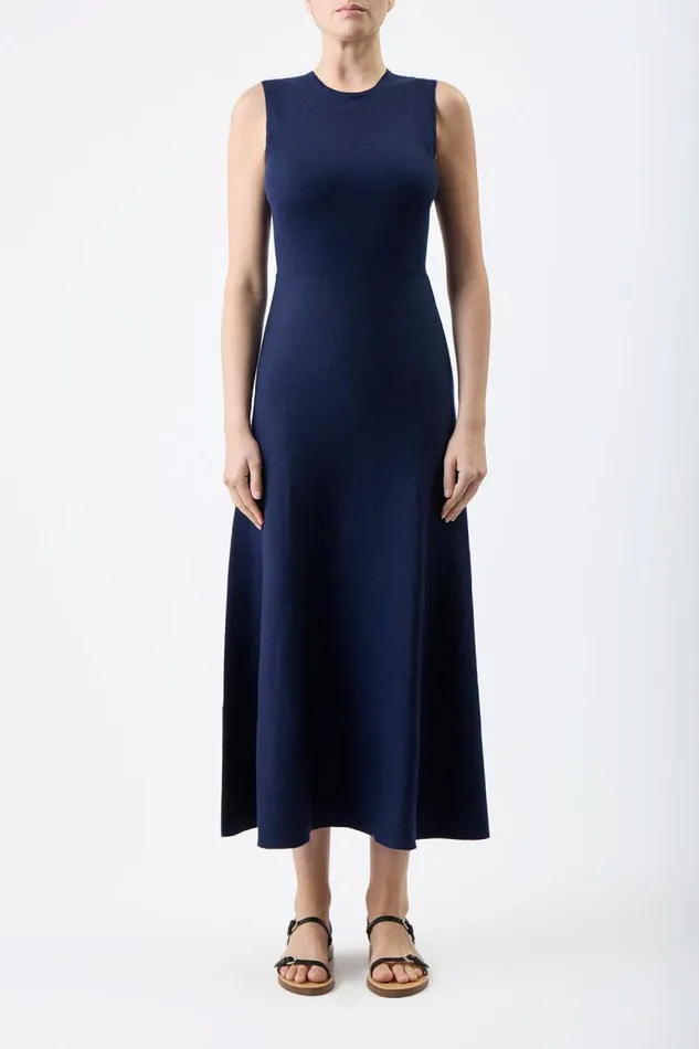 Gabriela Hearst Knitwear Women Doria Knit Dress In Navy Merino Wool Cashmere