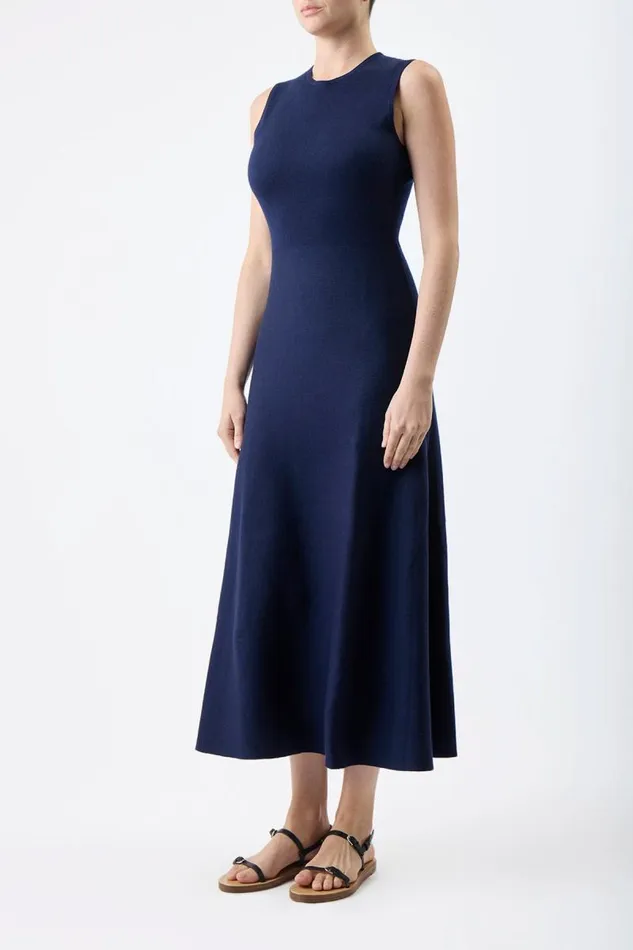 Gabriela Hearst Knitwear Women Doria Knit Dress In Navy Merino Wool Cashmere