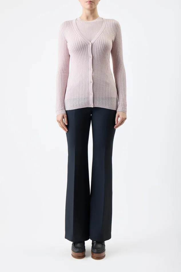 Gabriela Hearst Knitwear Women Emma Pointelle Knit Cardigan In Blush Cashmere Silk