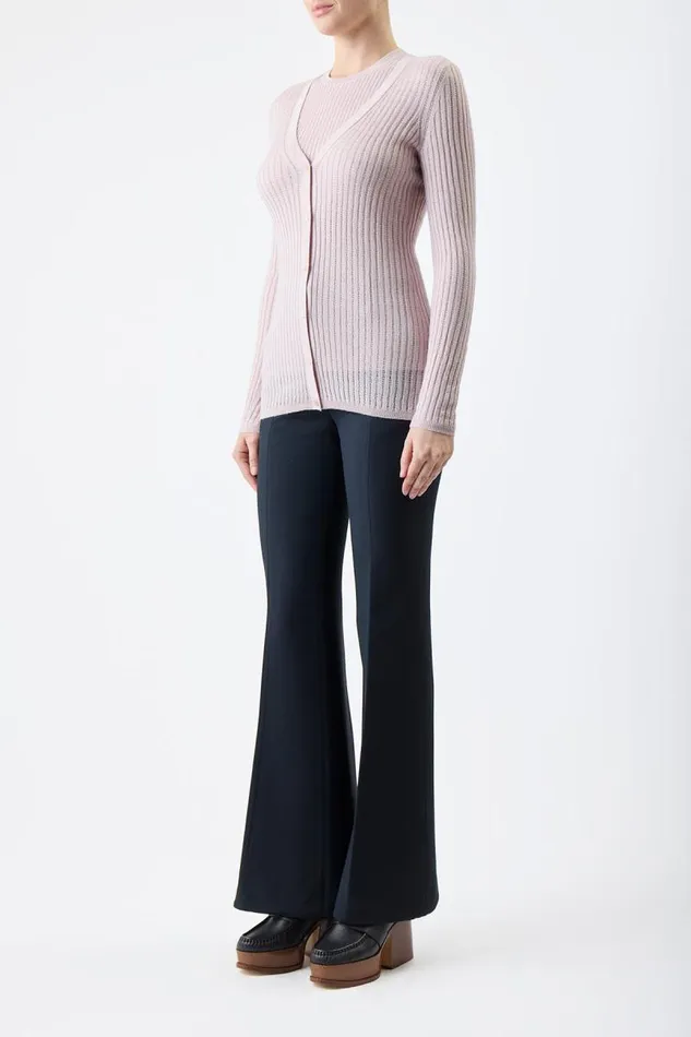 Gabriela Hearst Knitwear Women Emma Pointelle Knit Cardigan In Blush Cashmere Silk