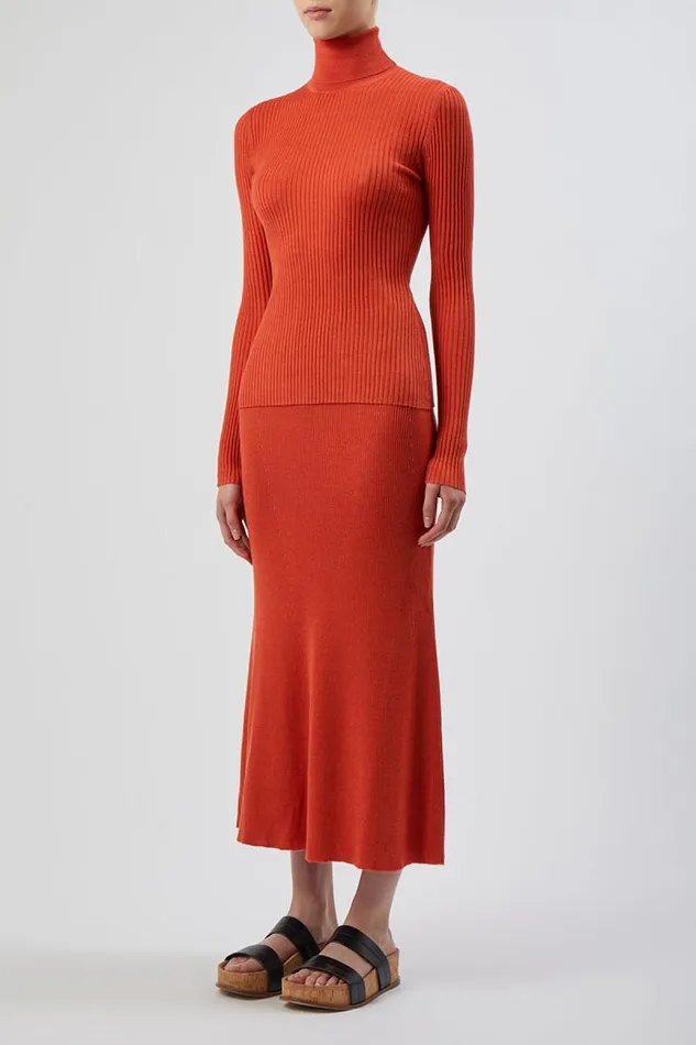 Gabriela Hearst Knitwear Women Epper Knit Skirt In Spice Cashmere Silk