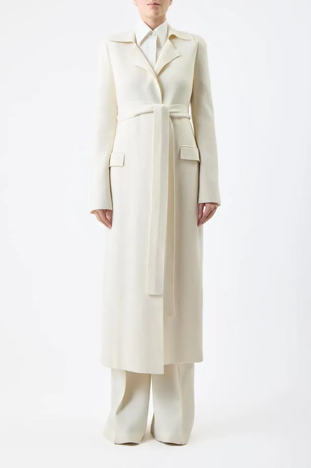 Gabriela Hearst Knitwear Women Evan Knit Trench Coat In Ivory Wool