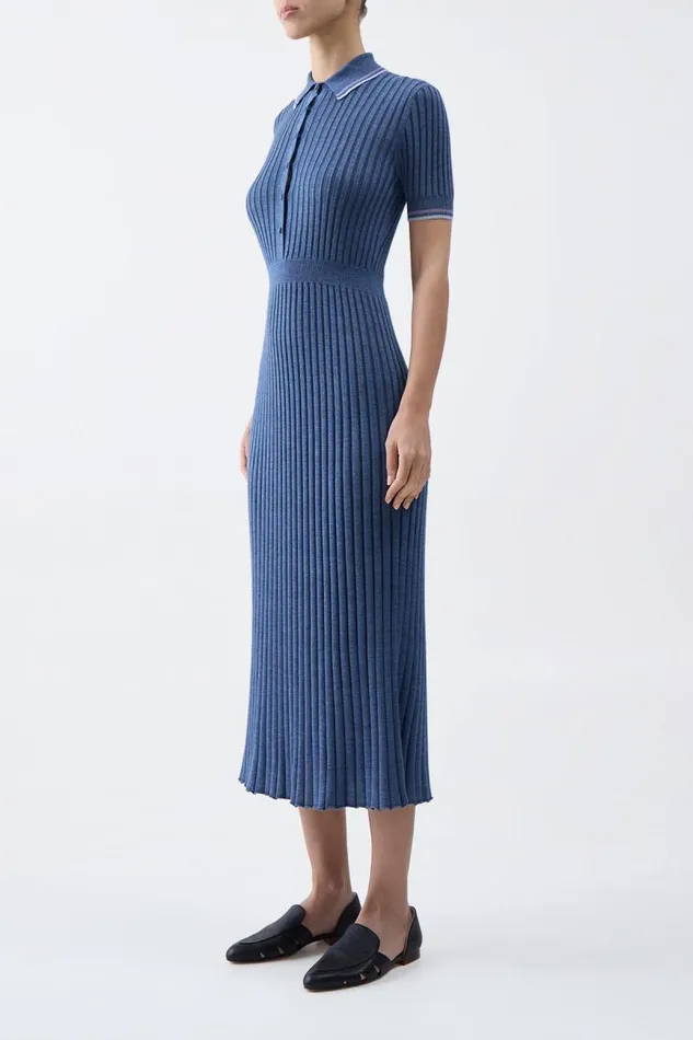 Gabriela Hearst Knitwear Women Eyot Knit Dress In Denim Blue Cashmere Silk
