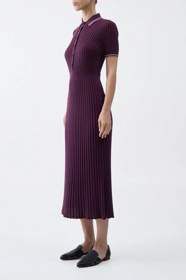 Gabriela Hearst Knitwear Women Eyot Knit Dress In Italian Plum Cashmere Silk