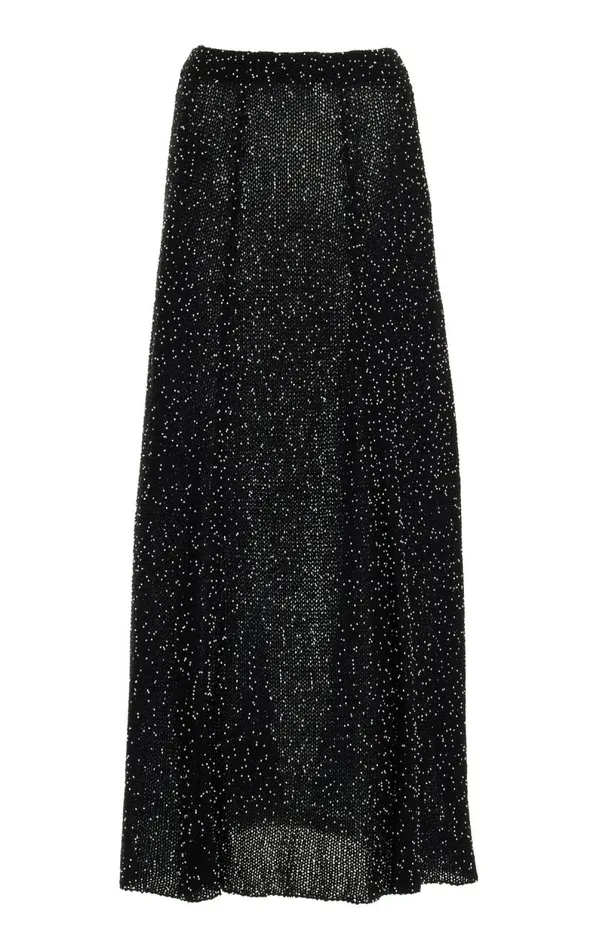 Gabriela Hearst Knitwear Women Floris Knit Skirt In Black Beaded Silk
