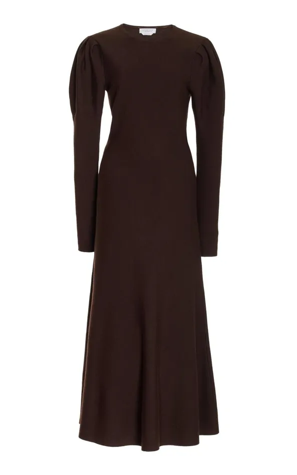 Gabriela Hearst Knitwear Women Hannah Knit Dress In Chocolate Merino Wool Cashmere Gabriela Hearst Knitwear Women Hannah Knit Dress In Chocolate Merino Wool Cashmere