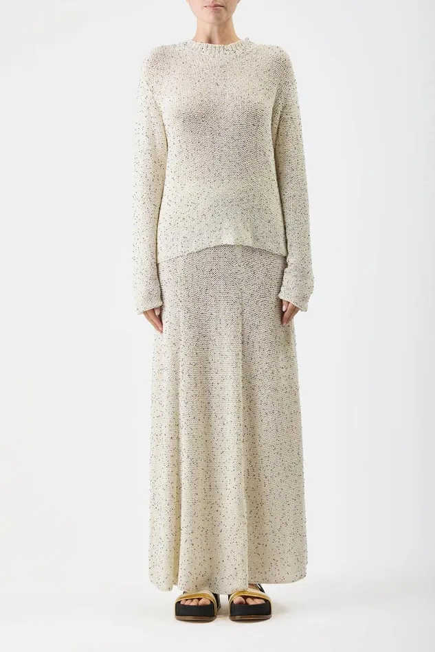 Gabriela Hearst Knitwear Women Jan Oversized Knit Sweater In White Beaded Silk
