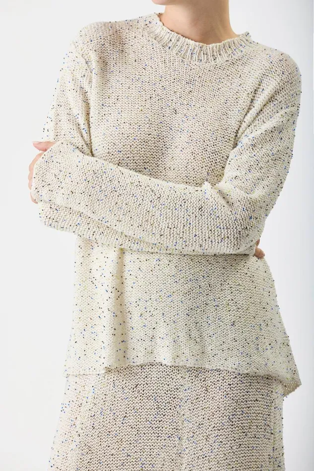 Gabriela Hearst Knitwear Women Jan Oversized Knit Sweater In White Beaded Silk