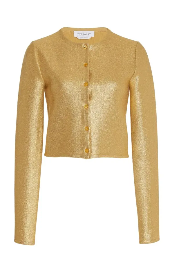 Gabriela Hearst Knitwear Women Katia Knit Cardigan In Gold Merino Wool