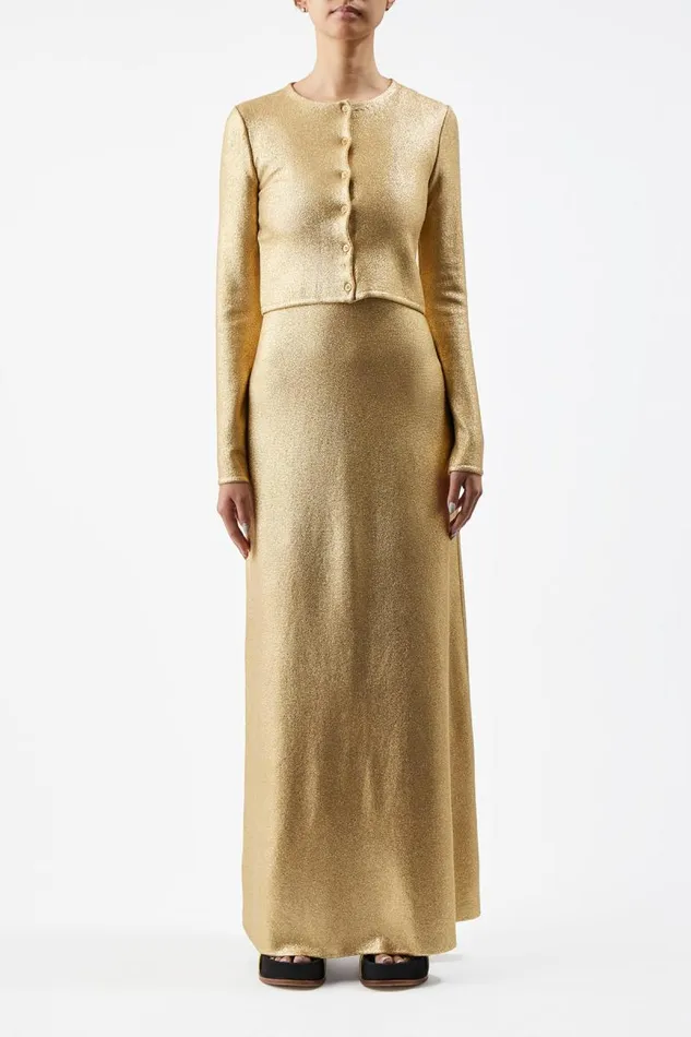 Gabriela Hearst Knitwear Women Katia Knit Cardigan In Gold Merino Wool