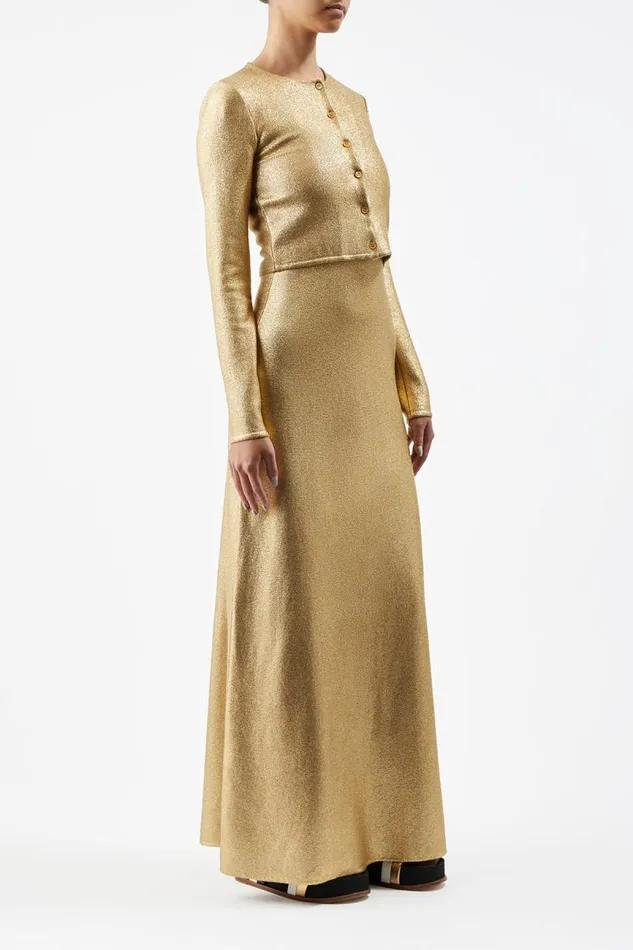 Gabriela Hearst Knitwear Women Katia Knit Cardigan In Gold Merino Wool