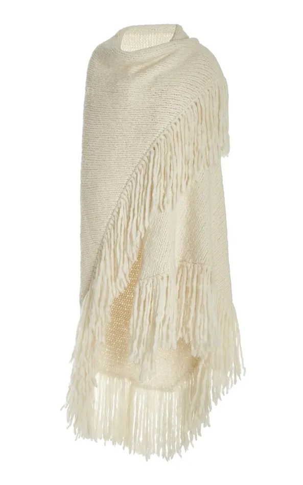 Gabriela Hearst Knitwear Women Lauren Knit Wrap In Ivory Welfat Cashmere