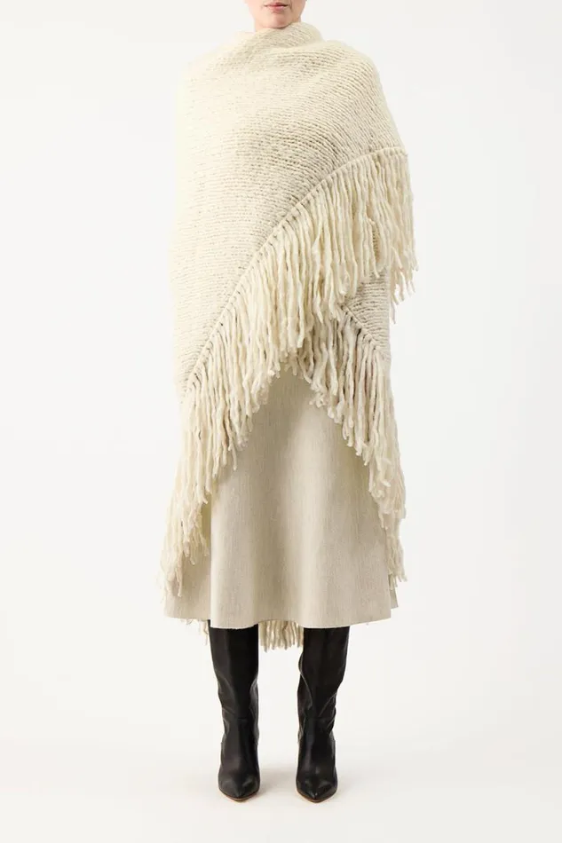 Gabriela Hearst Knitwear Women Lauren Knit Wrap In Ivory Welfat Cashmere