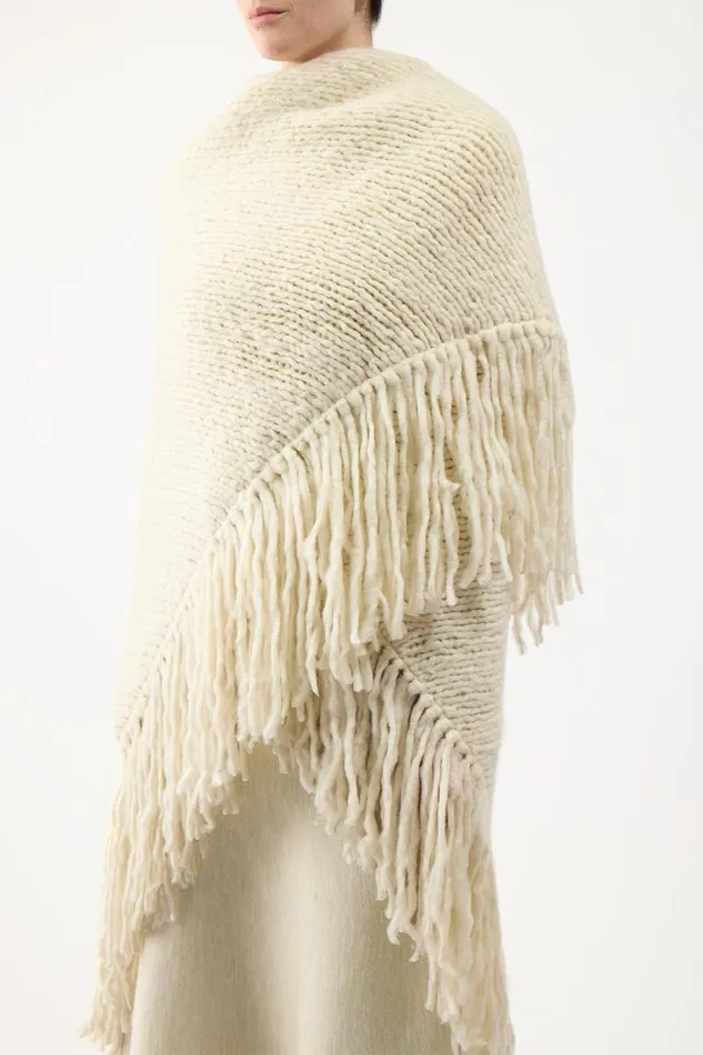 Gabriela Hearst Knitwear Women Lauren Knit Wrap In Ivory Welfat Cashmere