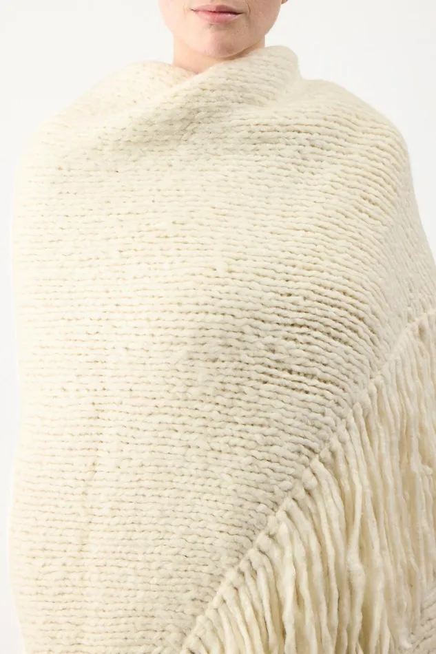 Gabriela Hearst Knitwear Women Lauren Knit Wrap In Ivory Welfat Cashmere