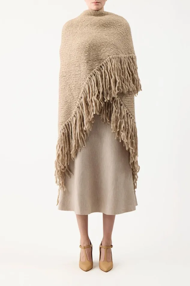 Gabriela Hearst Knitwear Women Lauren Knit Wrap In Oatmeal Welfat Cashmere