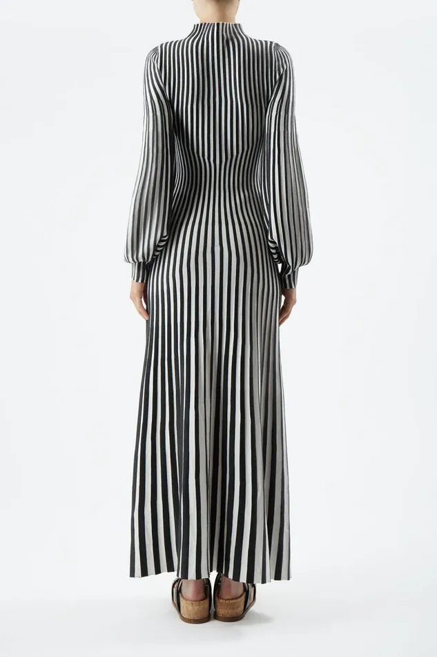 Gabriela Hearst Knitwear Women Lee Knit Dress In Charcoal and Ivory Cashmere Silk