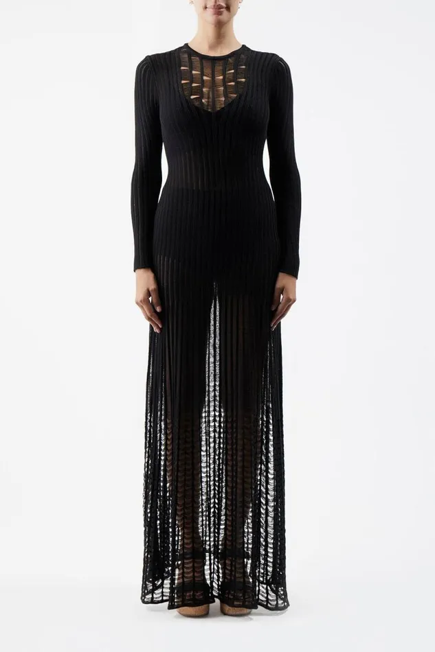 Gabriela Hearst Knitwear Women Maia Knit Dress In Black Shappe Silk