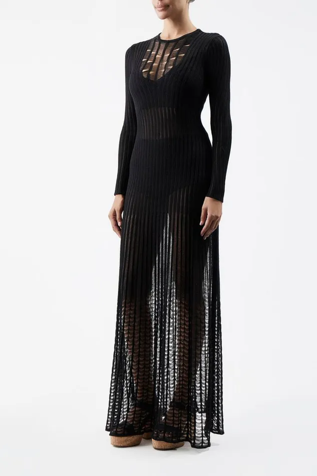 Gabriela Hearst Knitwear Women Maia Knit Dress In Black Shappe Silk