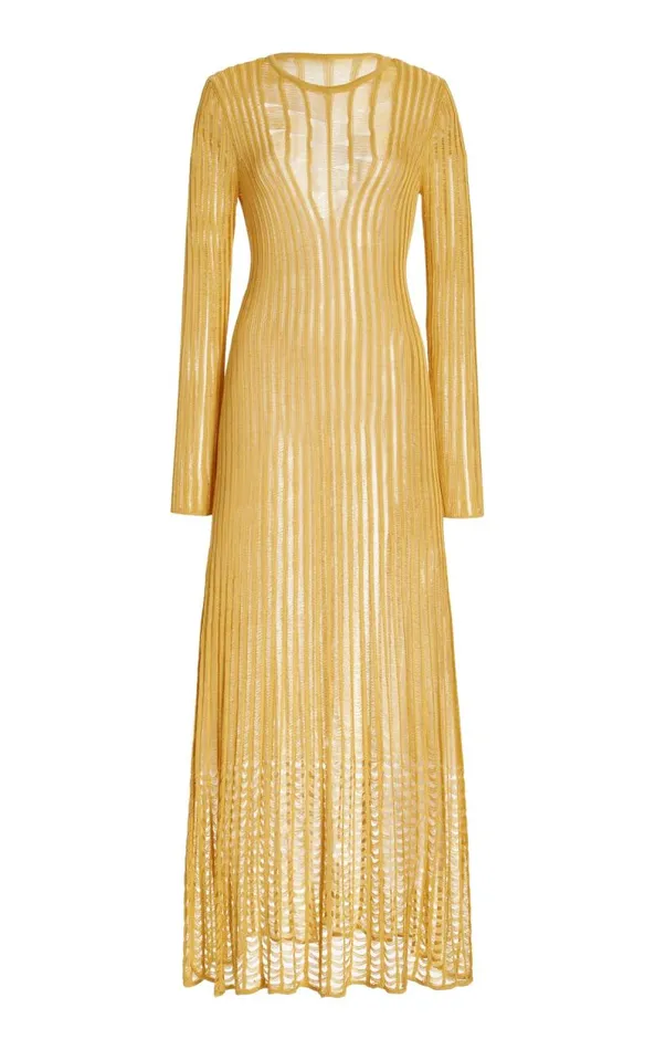 Gabriela Hearst Knitwear Women Maia Knit Dress In Gold Shappe Silk