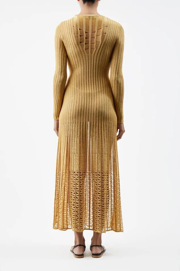 Gabriela Hearst Knitwear Women Maia Knit Dress In Gold Shappe Silk