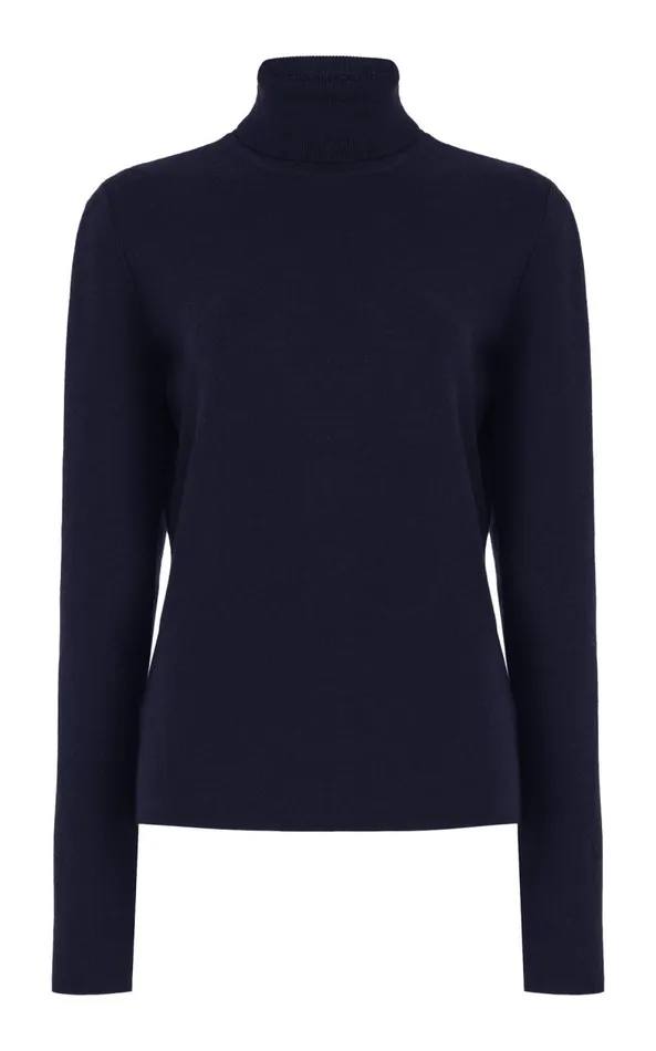 Gabriela Hearst Knitwear Women May Knit Turtleneck In Dark Navy Merino Wool Cashmere Gabriela Hearst Knitwear Women May Knit Turtleneck In Dark Navy Merino Wool Cashmere