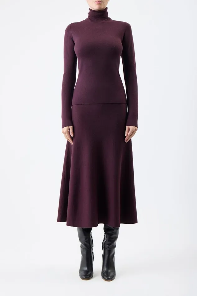 Gabriela Hearst Knitwear Women May Knit Turtleneck In Deep Bordeaux Merino Wool Cashmere