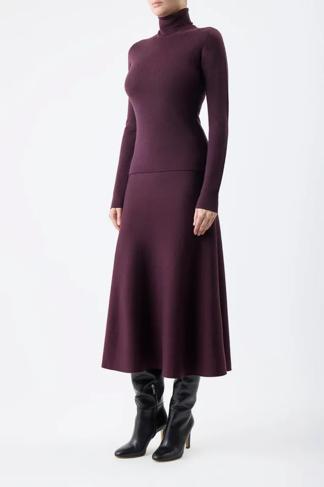Gabriela Hearst Knitwear Women May Knit Turtleneck In Deep Bordeaux Merino Wool Cashmere