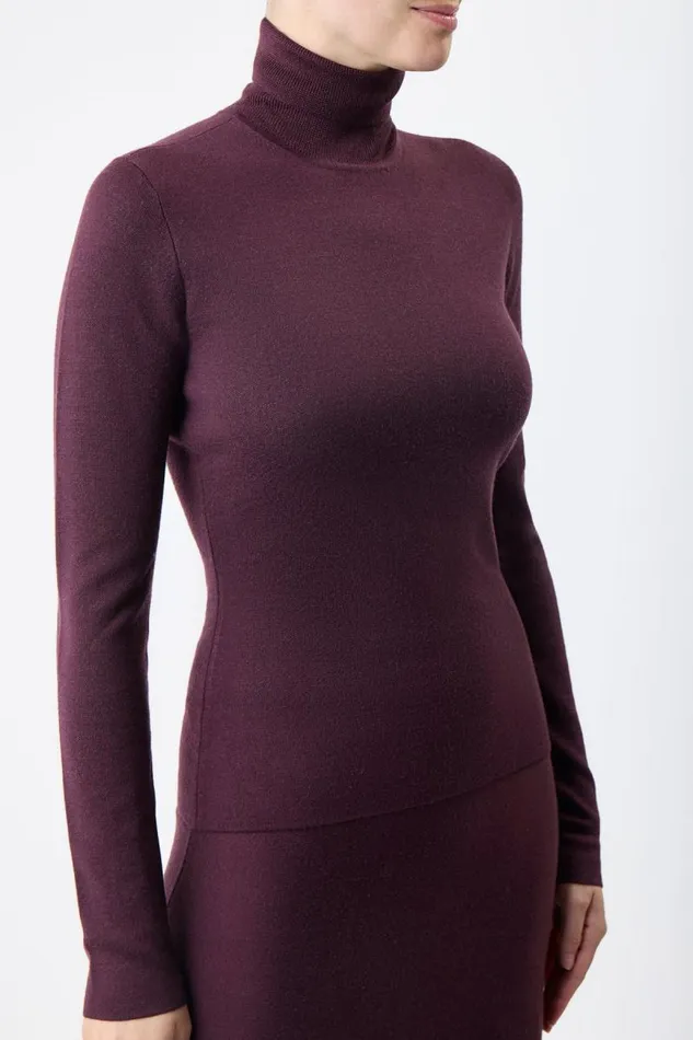 Gabriela Hearst Knitwear Women May Knit Turtleneck In Deep Bordeaux Merino Wool Cashmere
