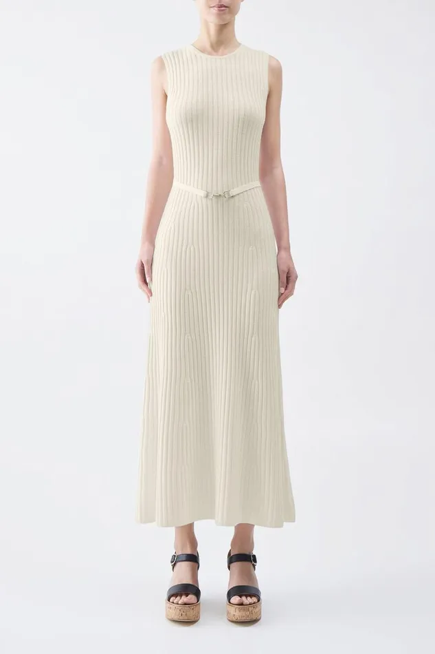 Gabriela Hearst Knitwear Women Meier Knit Dress In Ivory Merino Wool Cashmere