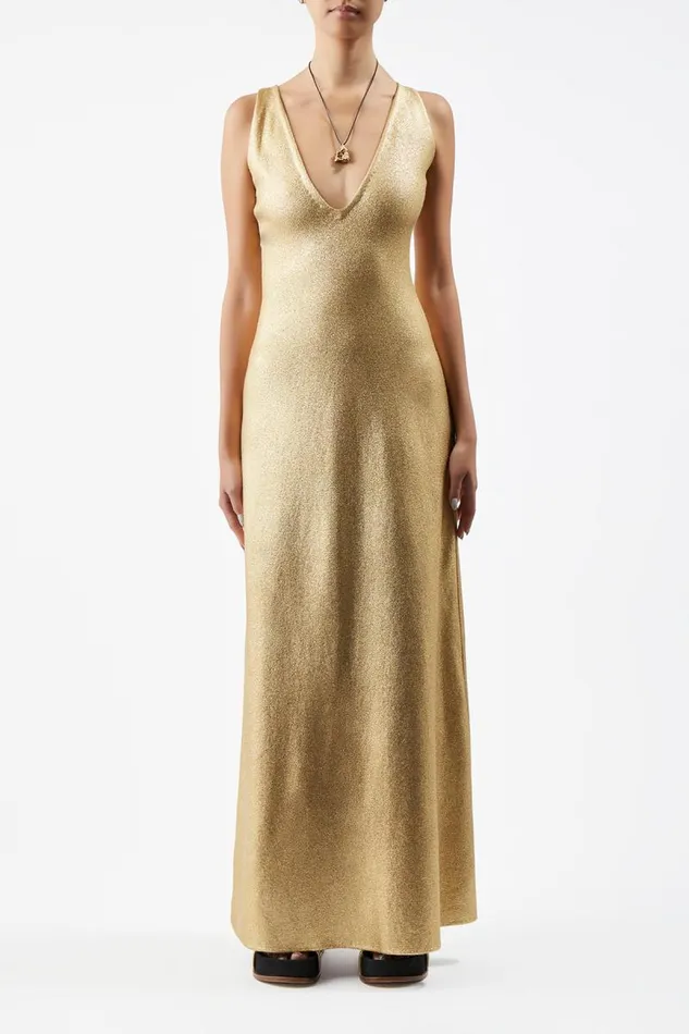 Gabriela Hearst Knitwear Women Melitta Knit Dress In Gold Merino Wool