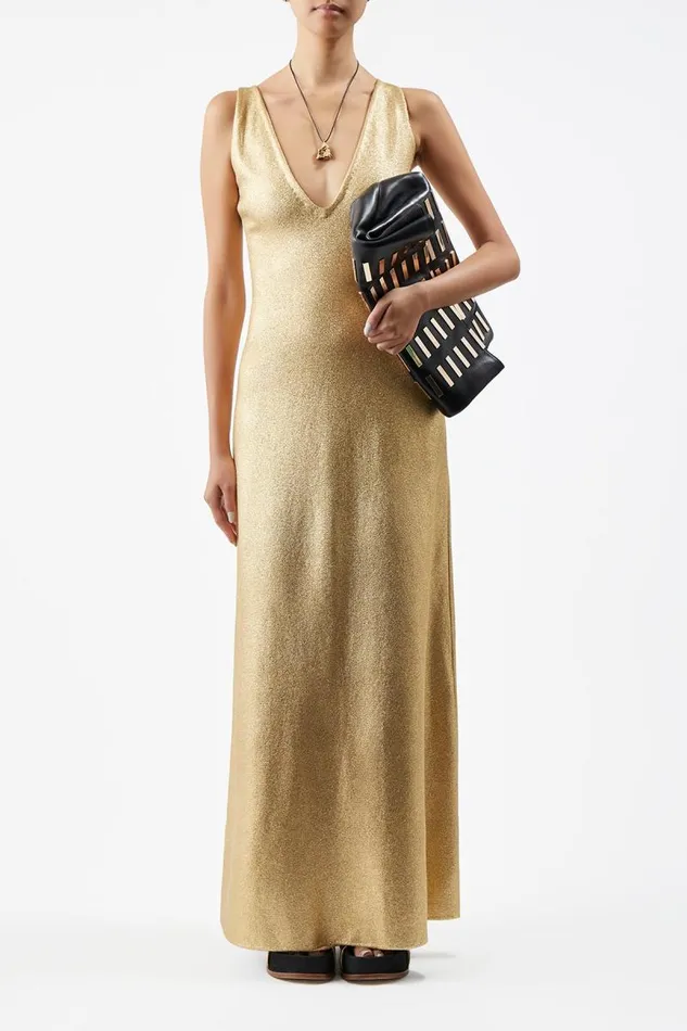 Gabriela Hearst Knitwear Women Melitta Knit Dress In Gold Merino Wool