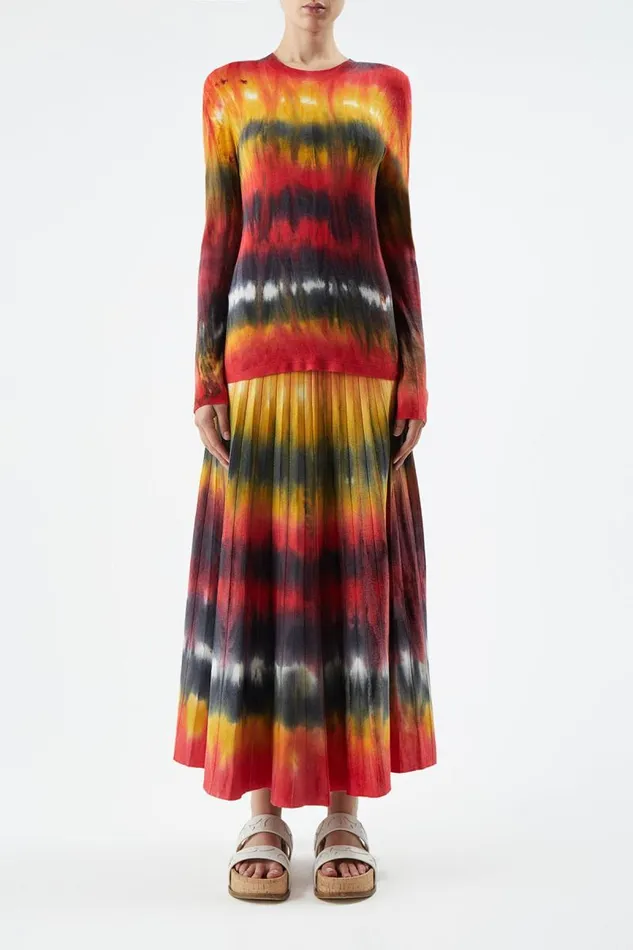 Gabriela Hearst Knitwear Women Miller Knit Sweater In Fire Tie Dye Cashmere