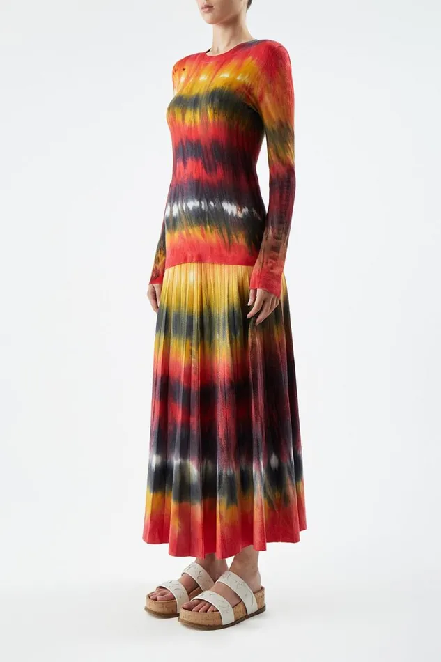 Gabriela Hearst Knitwear Women Miller Knit Sweater In Fire Tie Dye Cashmere
