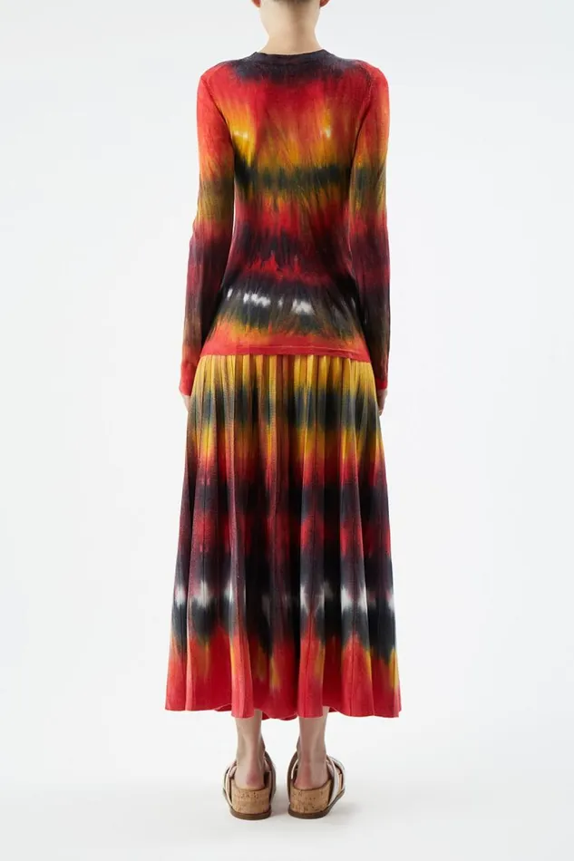 Gabriela Hearst Knitwear Women Miller Knit Sweater In Fire Tie Dye Cashmere