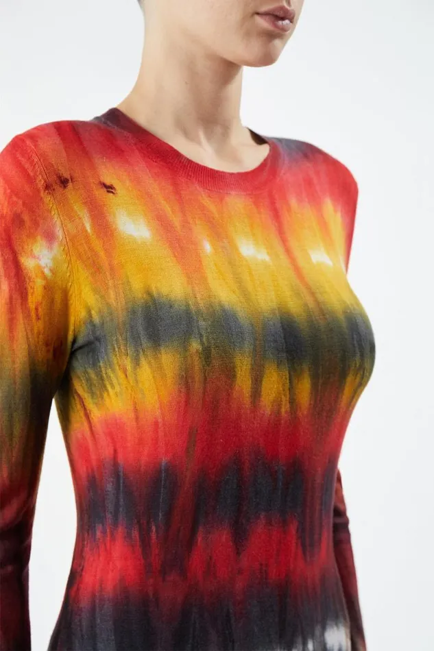 Gabriela Hearst Knitwear Women Miller Knit Sweater In Fire Tie Dye Cashmere