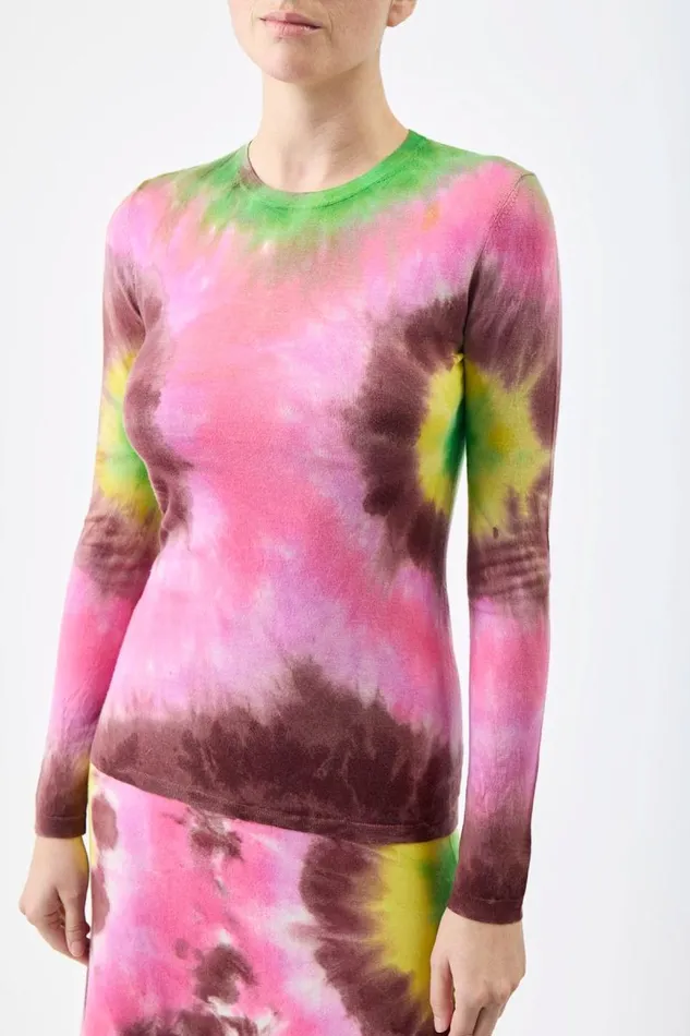 Gabriela Hearst Knitwear Women Miller Knit Sweater In Multi Tie Dye Cashmere