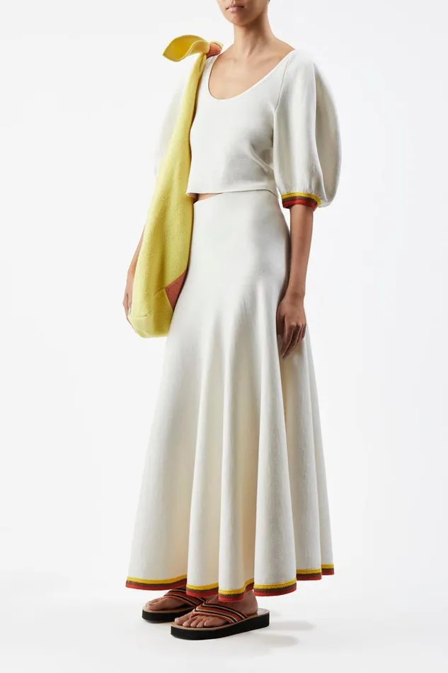 Gabriela Hearst Knitwear Women Mira Knit Skirt In Ivory Multi Merino Wool