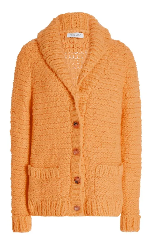 Gabriela Hearst Knitwear Women Moses Knit Cardigan In Fluorescent Orange Welfat Cashmere Gabriela Hearst Knitwear Women Moses Knit Cardigan In Fluorescent Orange Welfat Cashmere