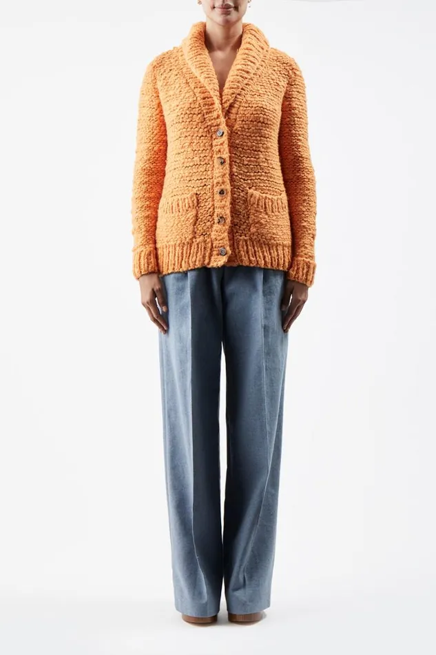 Gabriela Hearst Knitwear Women Moses Knit Cardigan In Fluorescent Orange Welfat Cashmere