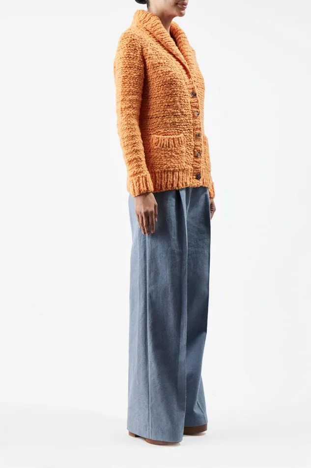 Gabriela Hearst Knitwear Women Moses Knit Cardigan In Fluorescent Orange Welfat Cashmere