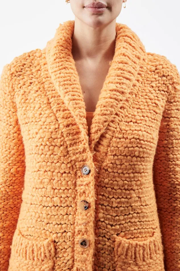 Gabriela Hearst Knitwear Women Moses Knit Cardigan In Fluorescent Orange Welfat Cashmere